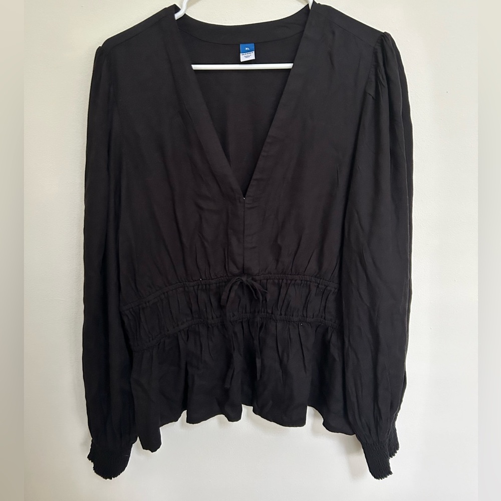 Old navy, xl, black blouse with hook and eye closure